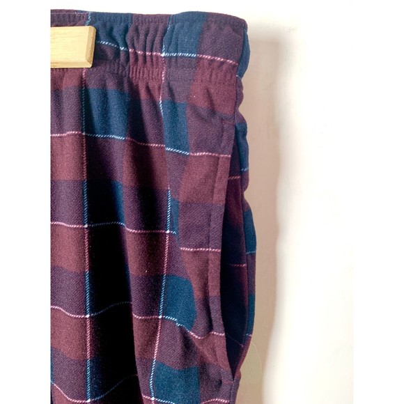 NAUTICA Men's Navy/Maroon XL Plaid Pajama Lounge Pants Soft Brushed Polyester - Picture 5 of 7